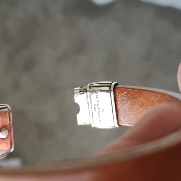 David Yurman .925 Sterling Vintage Leather Bracelet - Picture 5 of 11